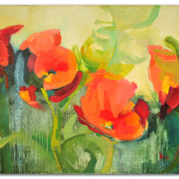 "The Red Poppies" Oil on canvas Size: 100 x 120 cm, 2020