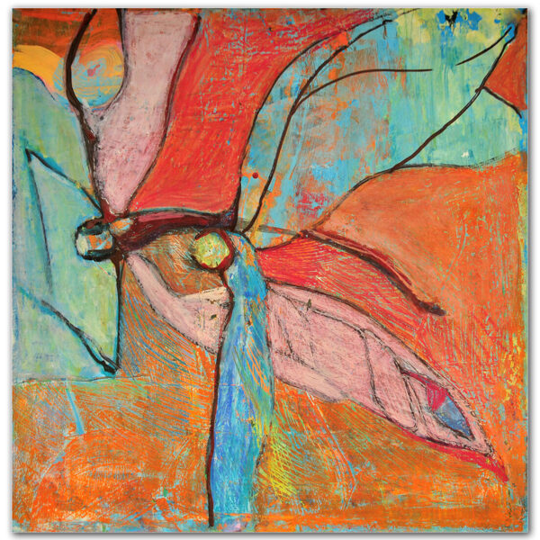 "Dragonflies" Oil pastel on paper Size: 70 x 70 cm, 2007