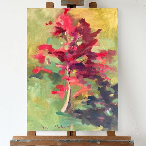 "The Flaming Tree" Oil on canvas Size: 120 x  100 cm, 2024