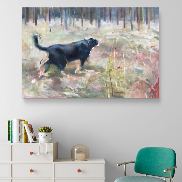 "A walk with the friend" Oil on canvas Size: 120 x 100  cm, 2