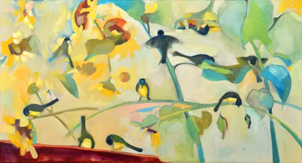 "The Bird Market" Oil on canvas Size: 90 x 120 cm, 2020