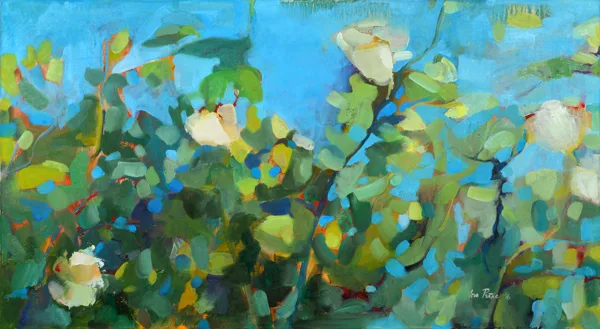 "White Roses" Oil on canvas Size: 60 x 90 cm, 2017