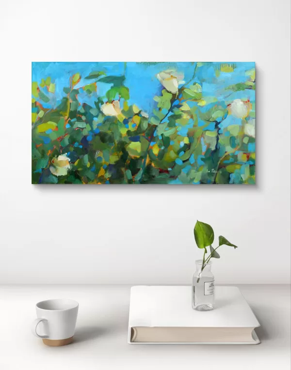 "White Roses" Oil on canvas Size: 60 x 90 cm, 2017