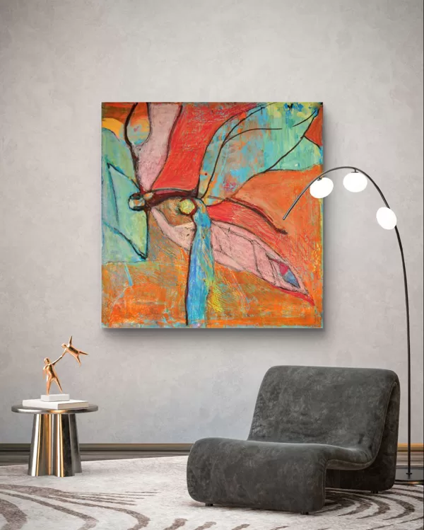  "Dragonflies" Oil pastel on paper Size: 70 x 70 cm, 2007