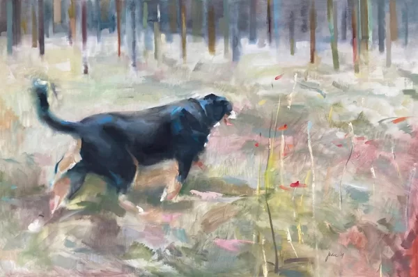 "A walk with the friend" Oil on canvas Size: 120 x 100  cm, 2