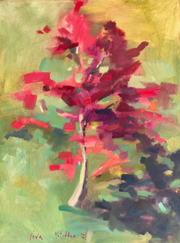 "The Flaming Tree" Oil on canvas Size: 120 x  100 cm, 2024