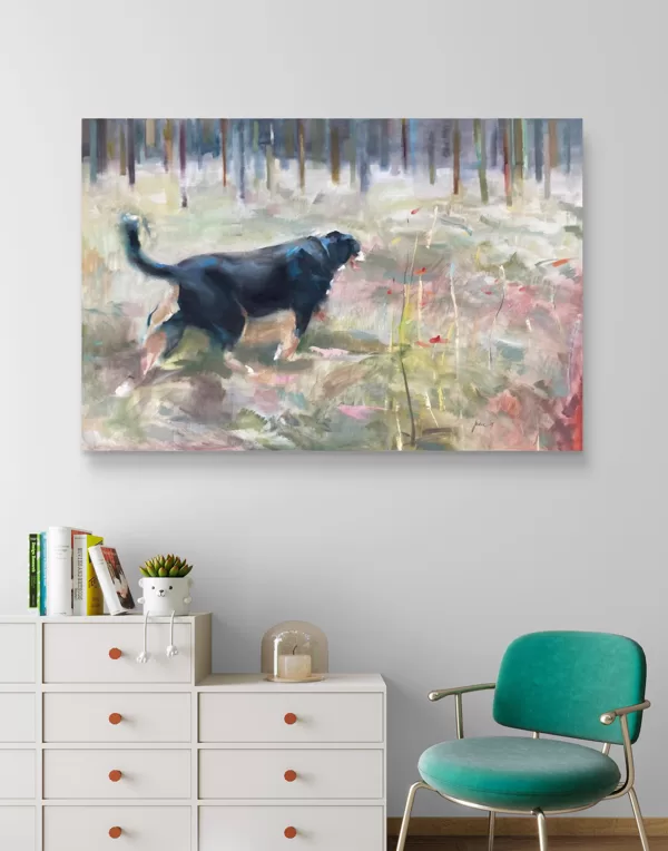"A walk with the friend" Oil on canvas Size: 120 x 100  cm, 2